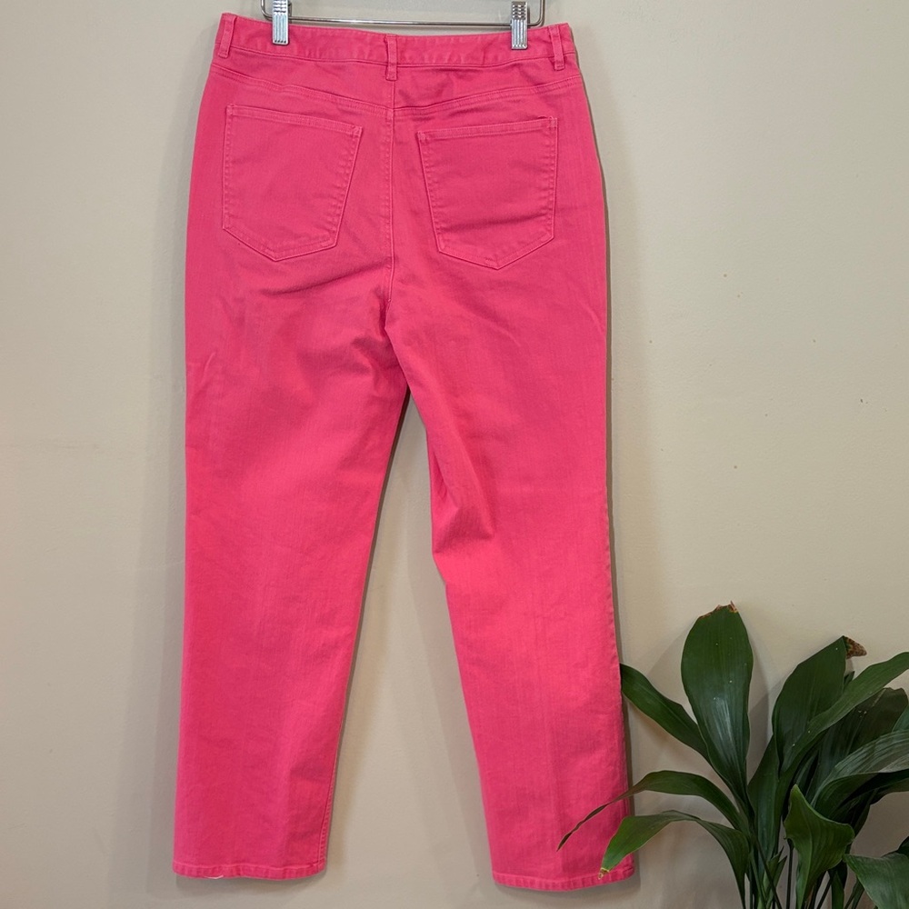 Talbots Pink Straight-Leg Jeans with Stretch, 10 - Picture 4 of 9